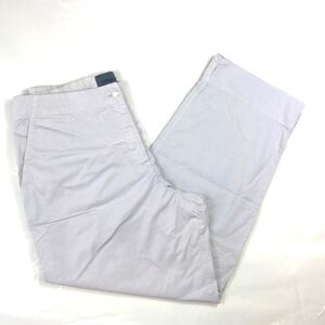 OSKA High Rise Elastic Waist Off White Cotton Cropped Wide Leg Pants Inseam 25”